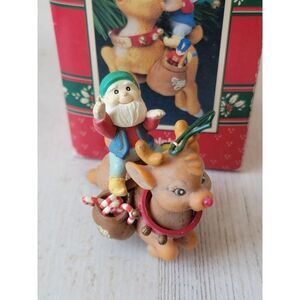 Enesco Rudolph 1991 red nosed reindeer ornament Xmas